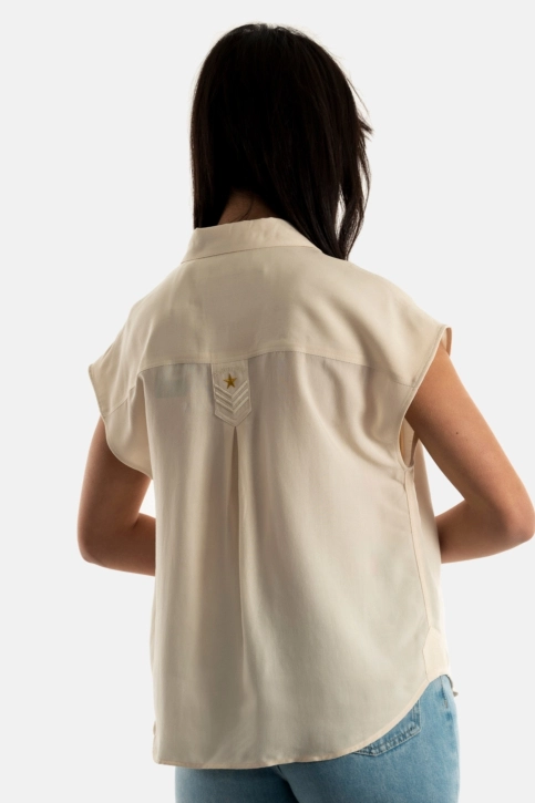 chemisier manches courtes schott amelia off white