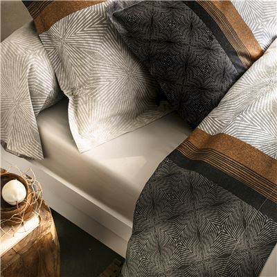Linge de lit en satin de coton rayures de motifs