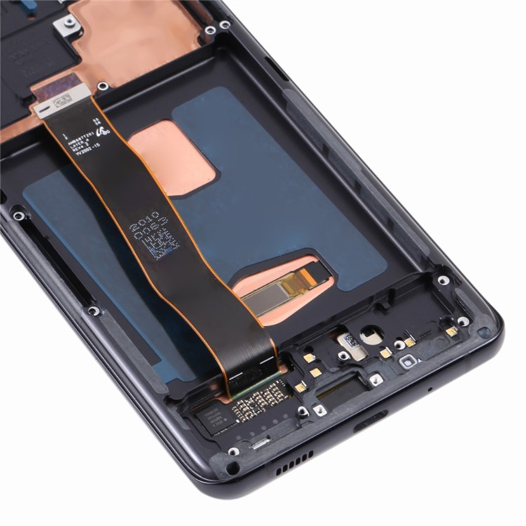 (OEM) Samsung Galaxy S20 Ultra / S20 Ultra 5G Ersatzdisplay AMOLED Touchscreen Digitizer mit Rahmen Bildschirm Reparatur – Schwarz