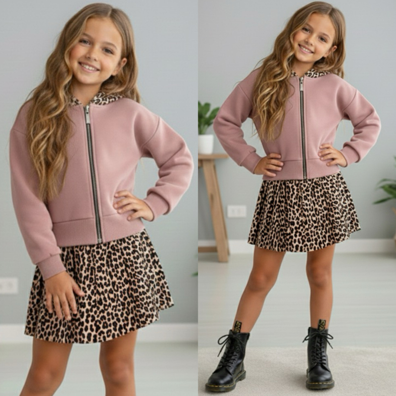 Leo up skort set - roze