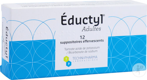 Éductyl Adultes Tartrate Acide De Potassium Bicarbonate De Sodium 12 Suppositoires Effervescents