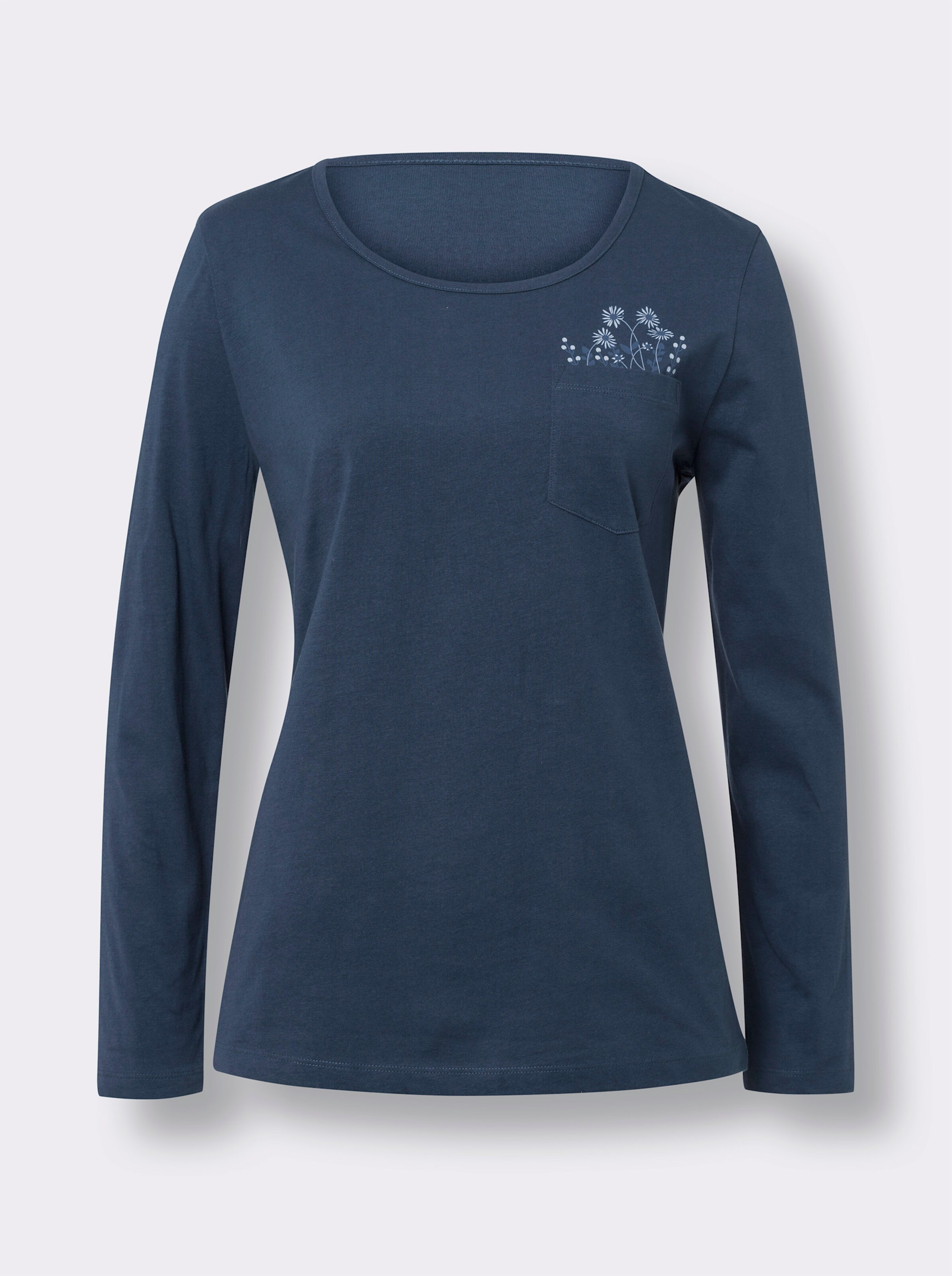 Rundhalsshirt mit Blumen-Druck