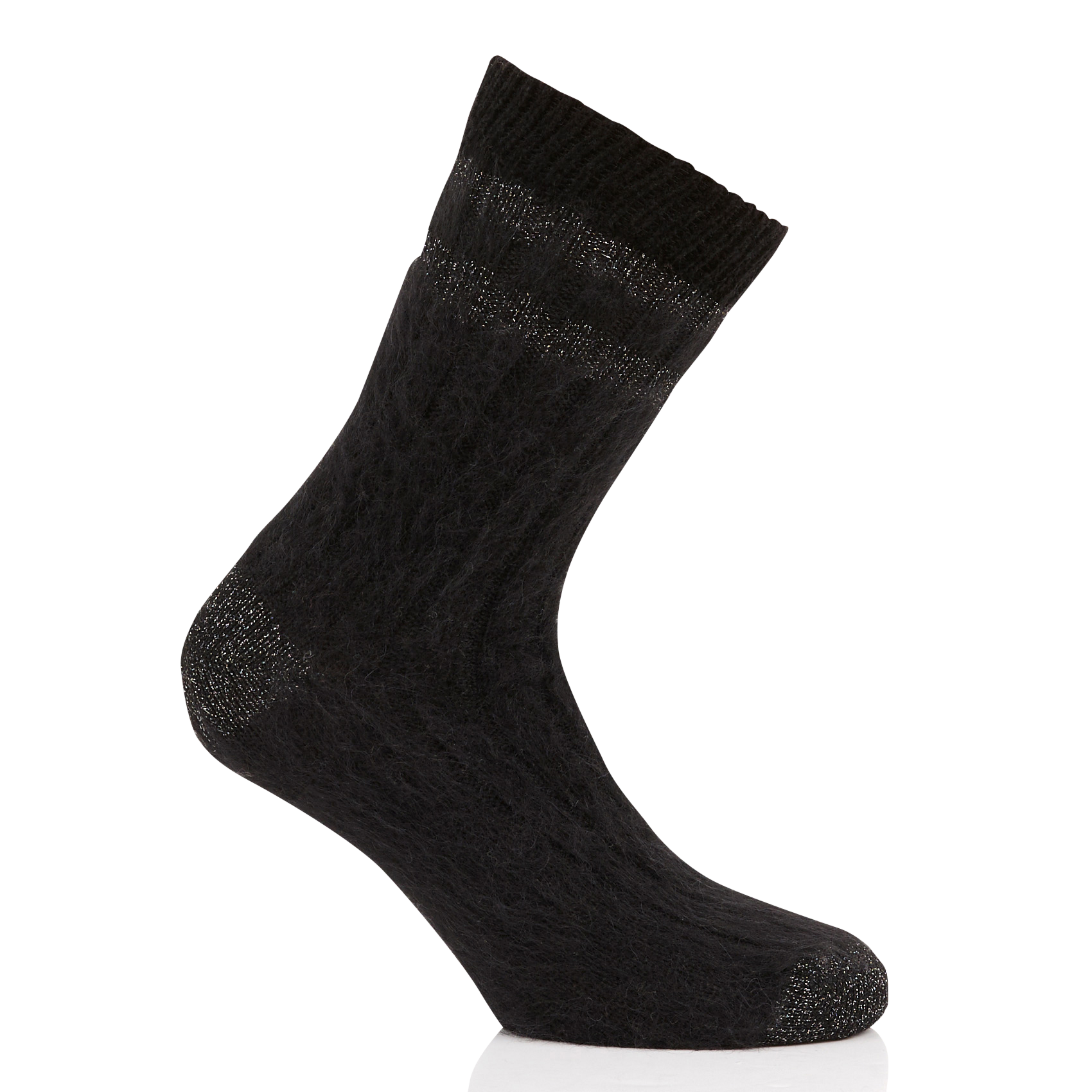 JOSHI - Chaussettes à côtes larges | Noir