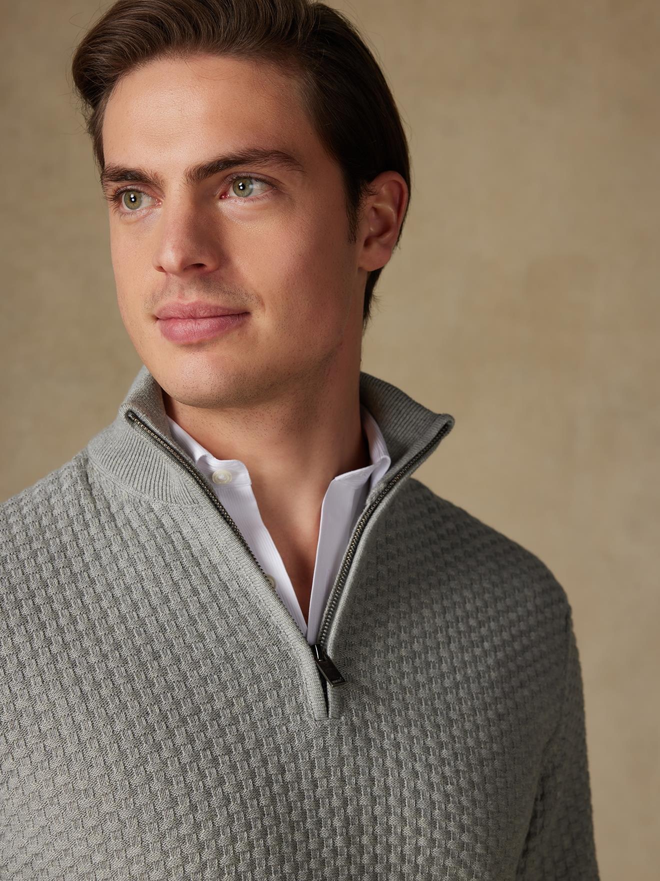 Half zip Brooks gris
