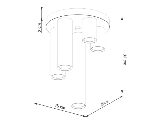 SOLLUX LIGHTING - Plafonnier lagos 5p blanc