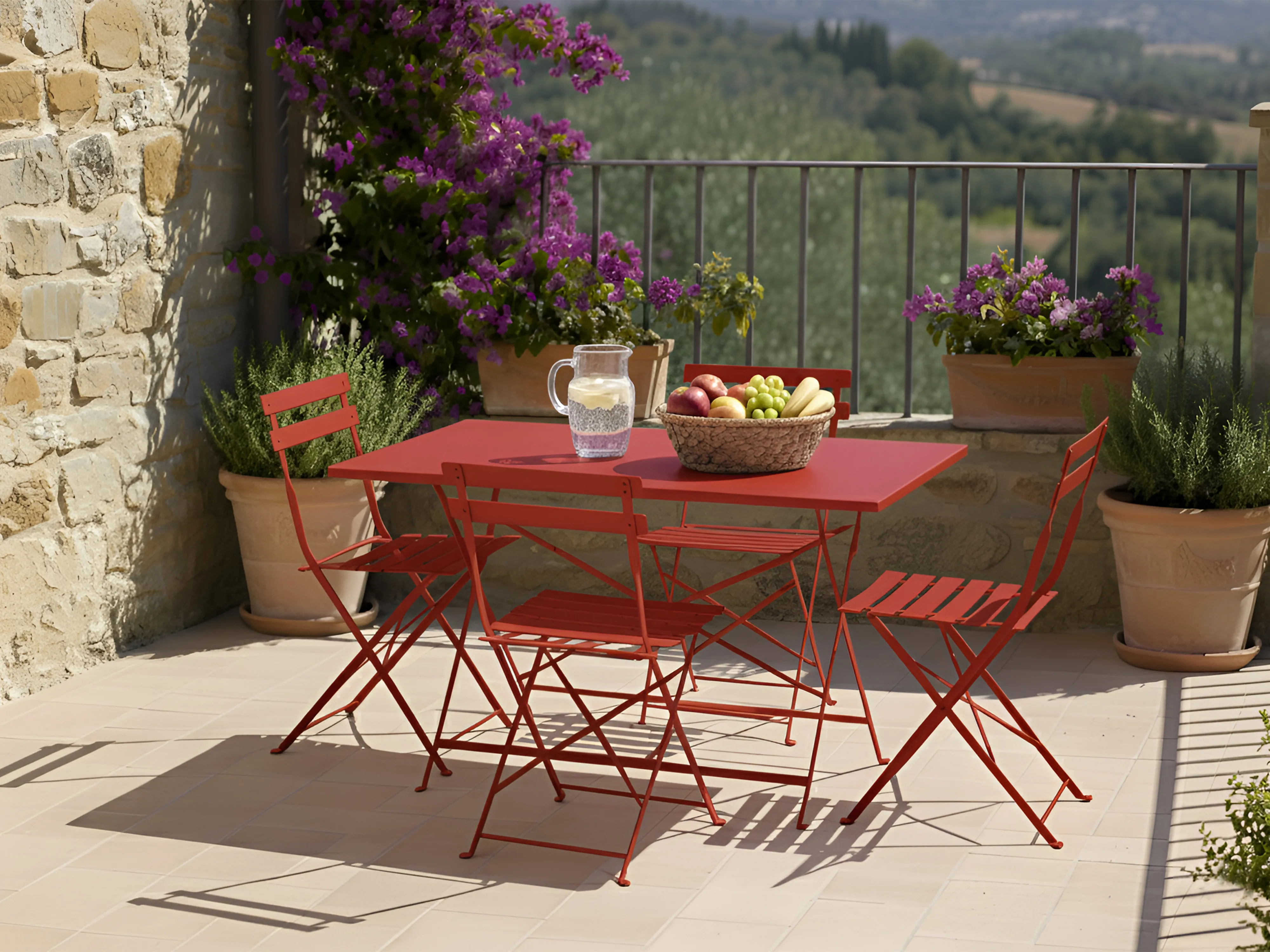 Tuinset 4-zits FIORI Metaal Rood