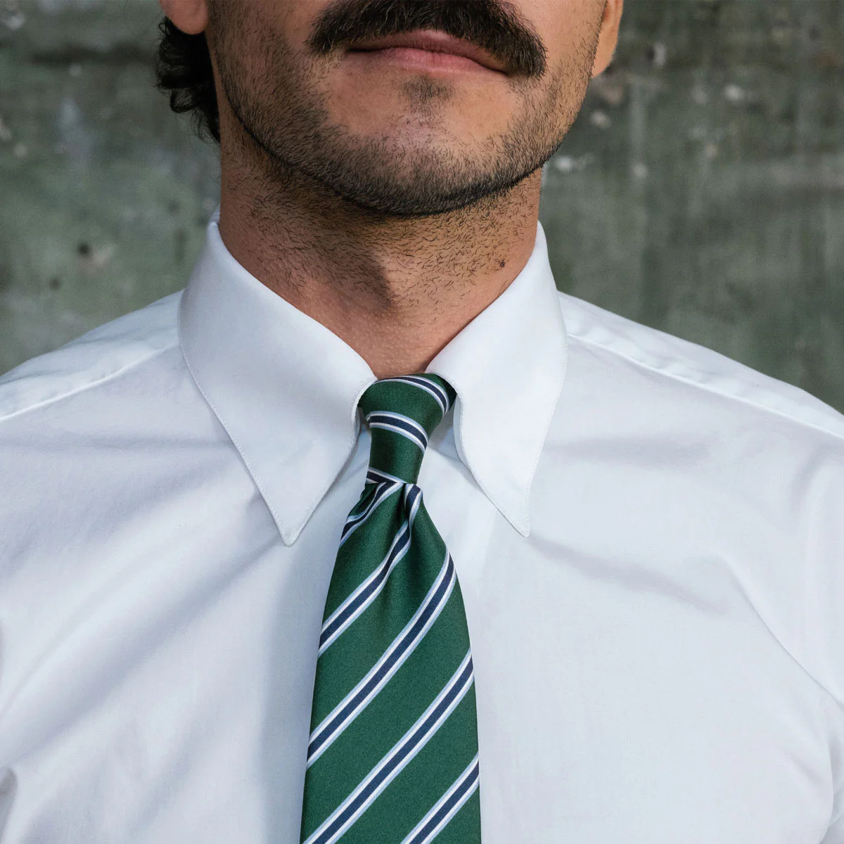 Green silk tie