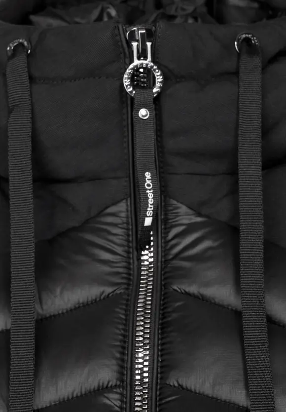 Materialmix Wintermantel - Black