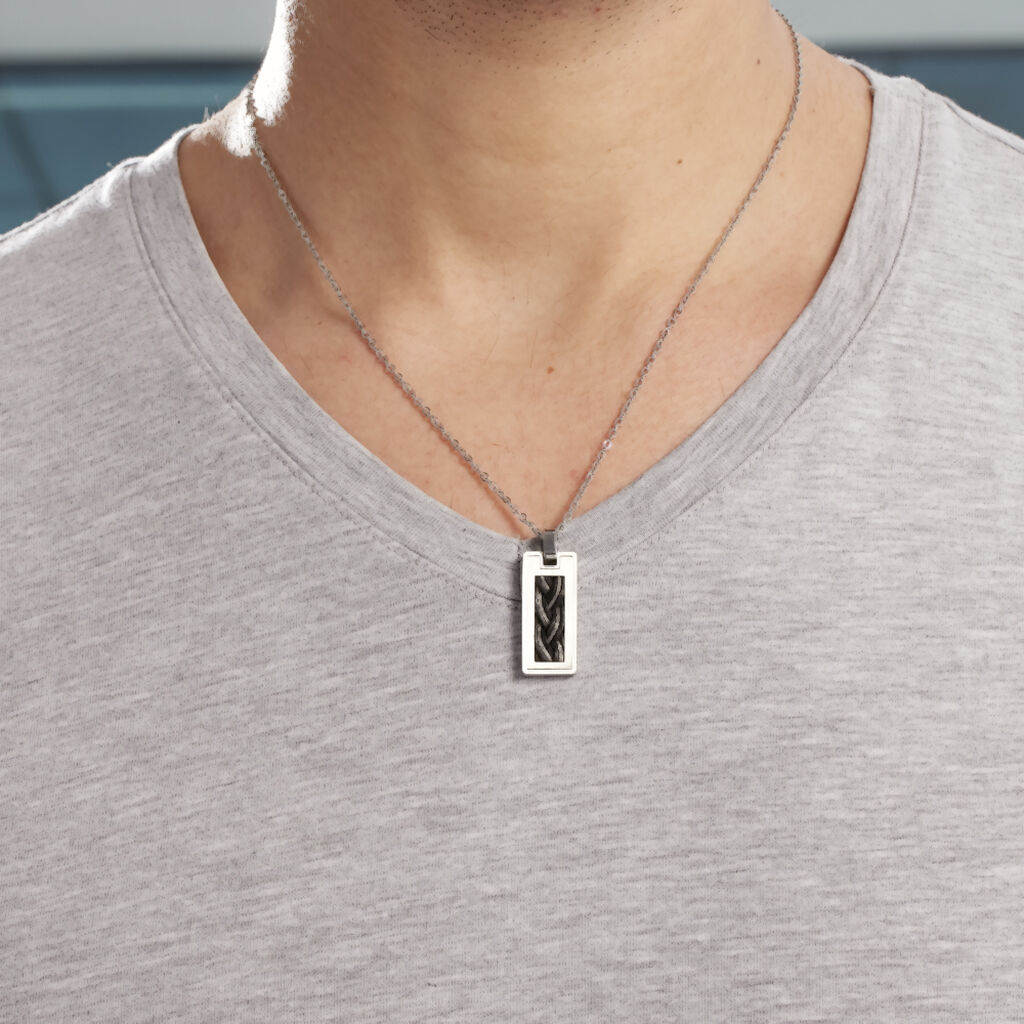 Collier Josh Acier Blanc