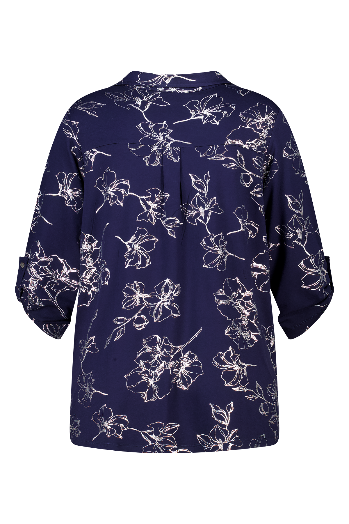 Top met stretch en foil print Navy blauw