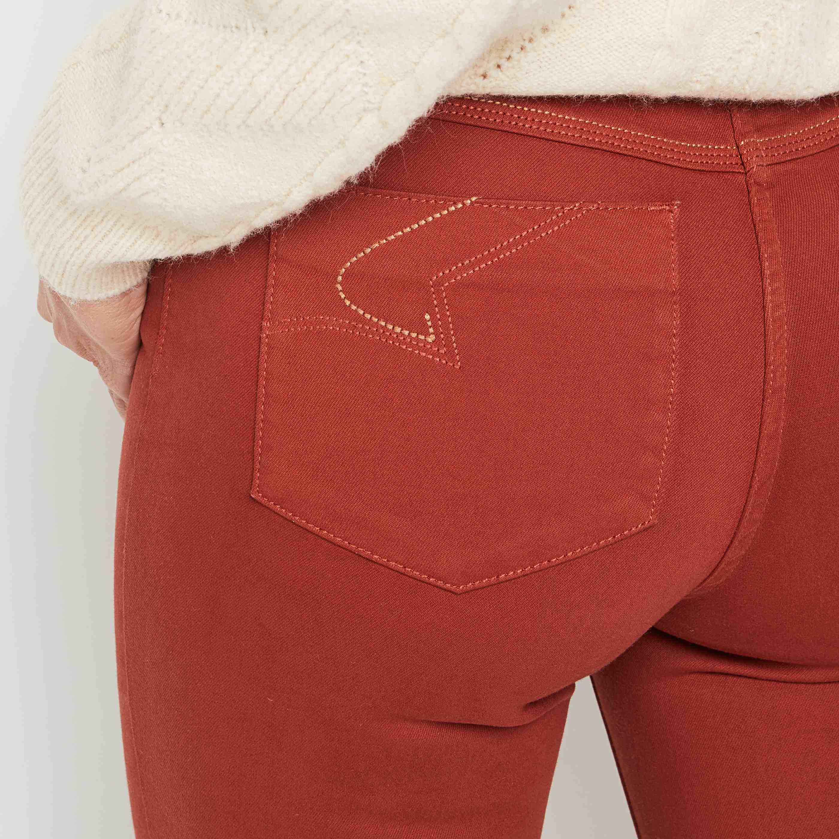 Jean slim taille haute BOSTON femme - CAMEL