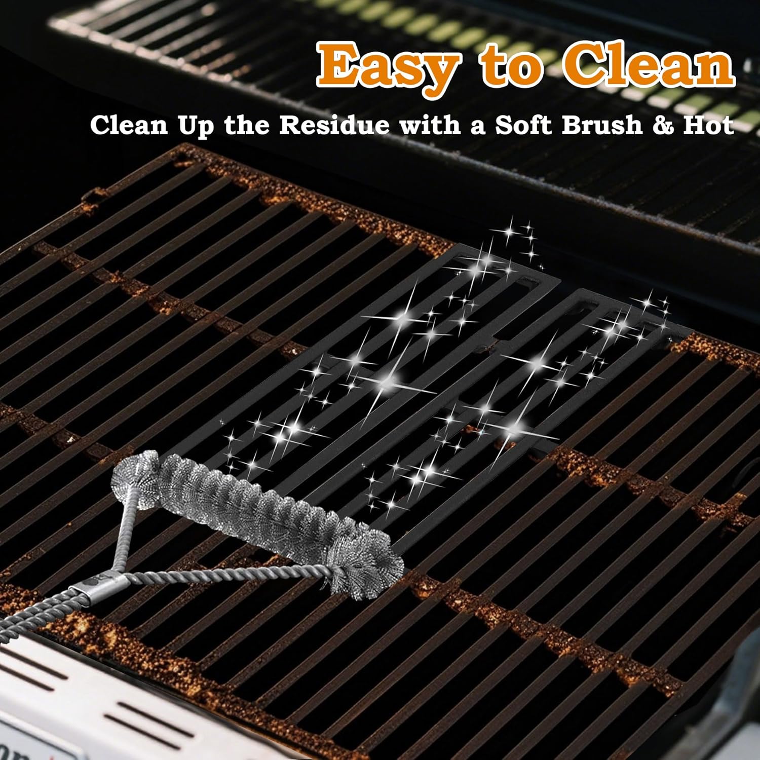 17,5 Zoll Grillroste für Weber Spirit Grillteile, Spirit 300 Serie Teile E310 E215 E320 S310 S320 S315 Gasgrill Grillroste Gusseisen Grillroste Ersatz für Weber 7638 7639