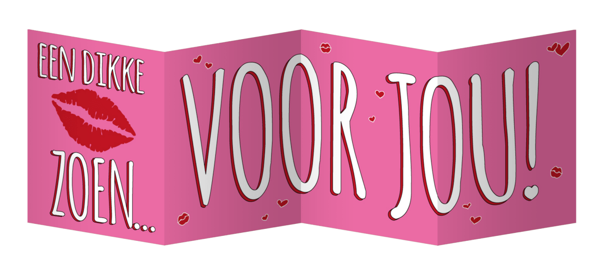Wenskaart Dikke Zoen 17cm