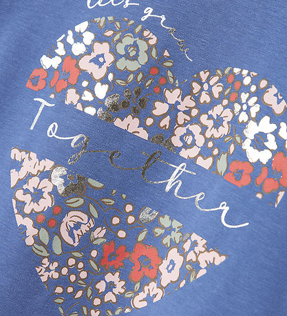 Name It T-Shirt - NmfHnanna - Gebleichter Denim m. Print