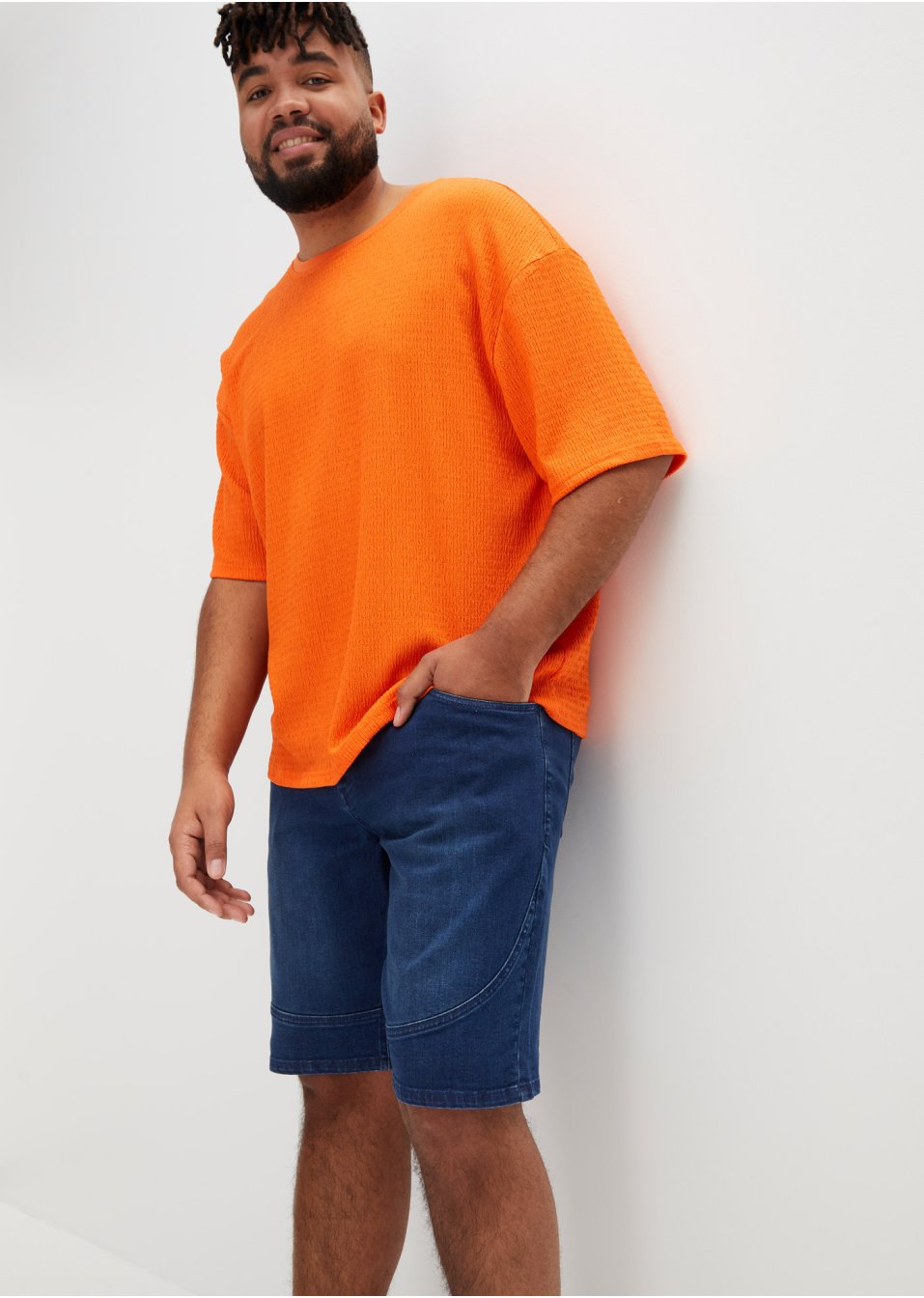 T-shirt en tissu structuré, Loose Fit