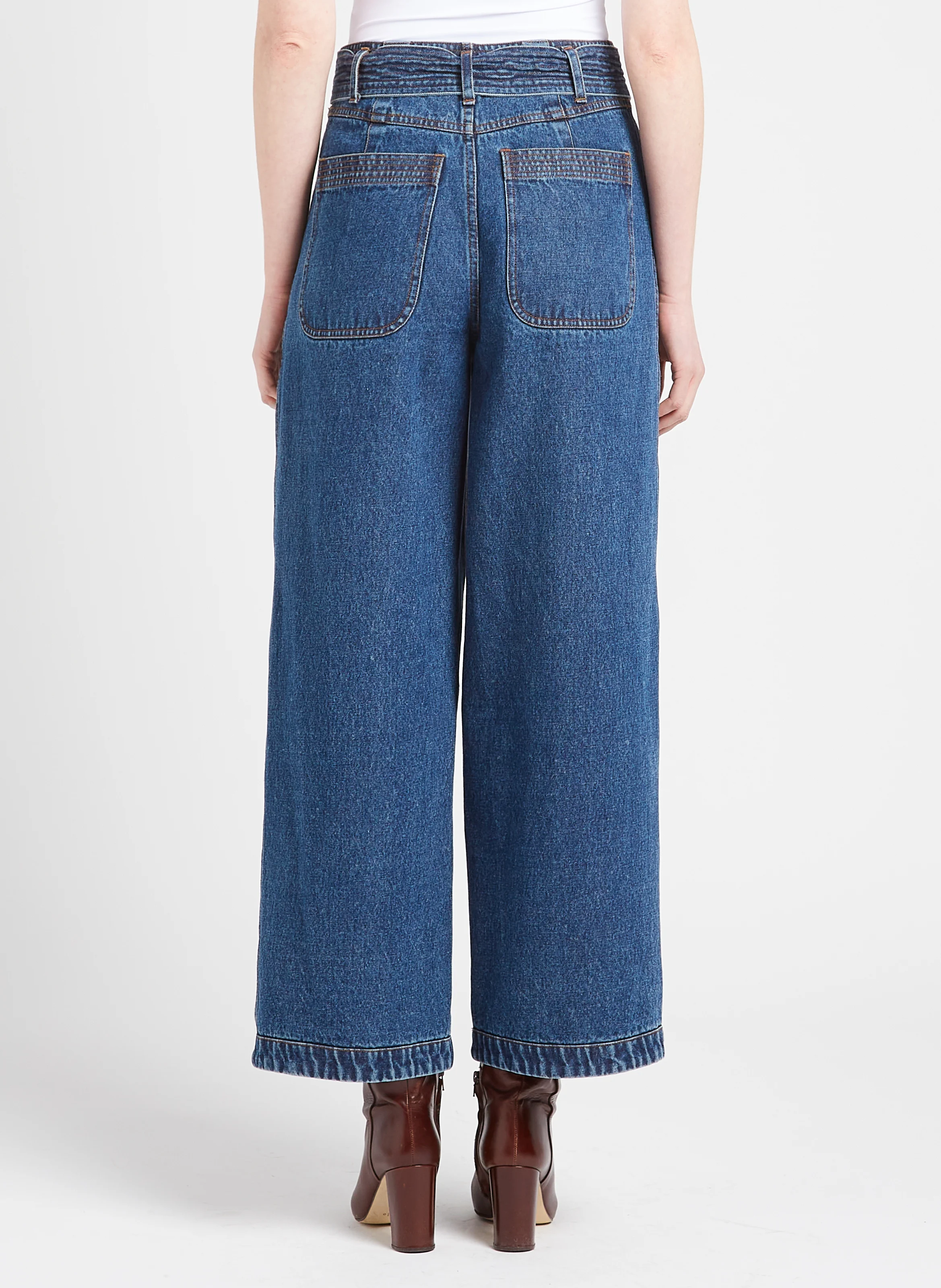 DOILLON - Jean large en coton | Bleu