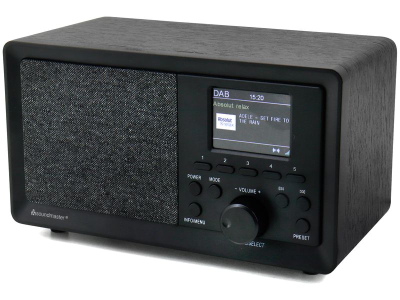 soundmaster DAB  Radio DAB350SW Schwarz DAB /UKW-RDS Radio im Holzgehäuse