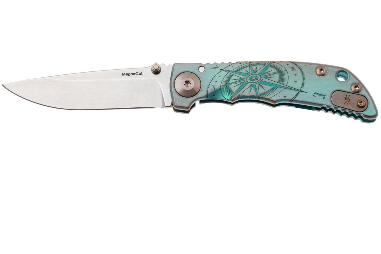 Spartan Harsey Folder 3.25 SF10C-COMPASS, Stonewashed CPM MagnaCut, Compass Green/Bronze Anodized Titanium zakmes