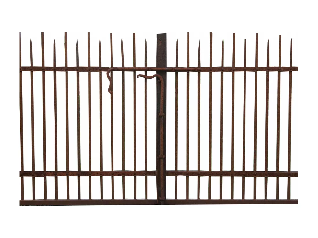 BISCOTTINI Portail - Fer Forgé Finition Antique - Clôture en Fer - Portail en Métal - Porte Décorative - Portail d'Entrée - 402x10x288cm - Une Pièce