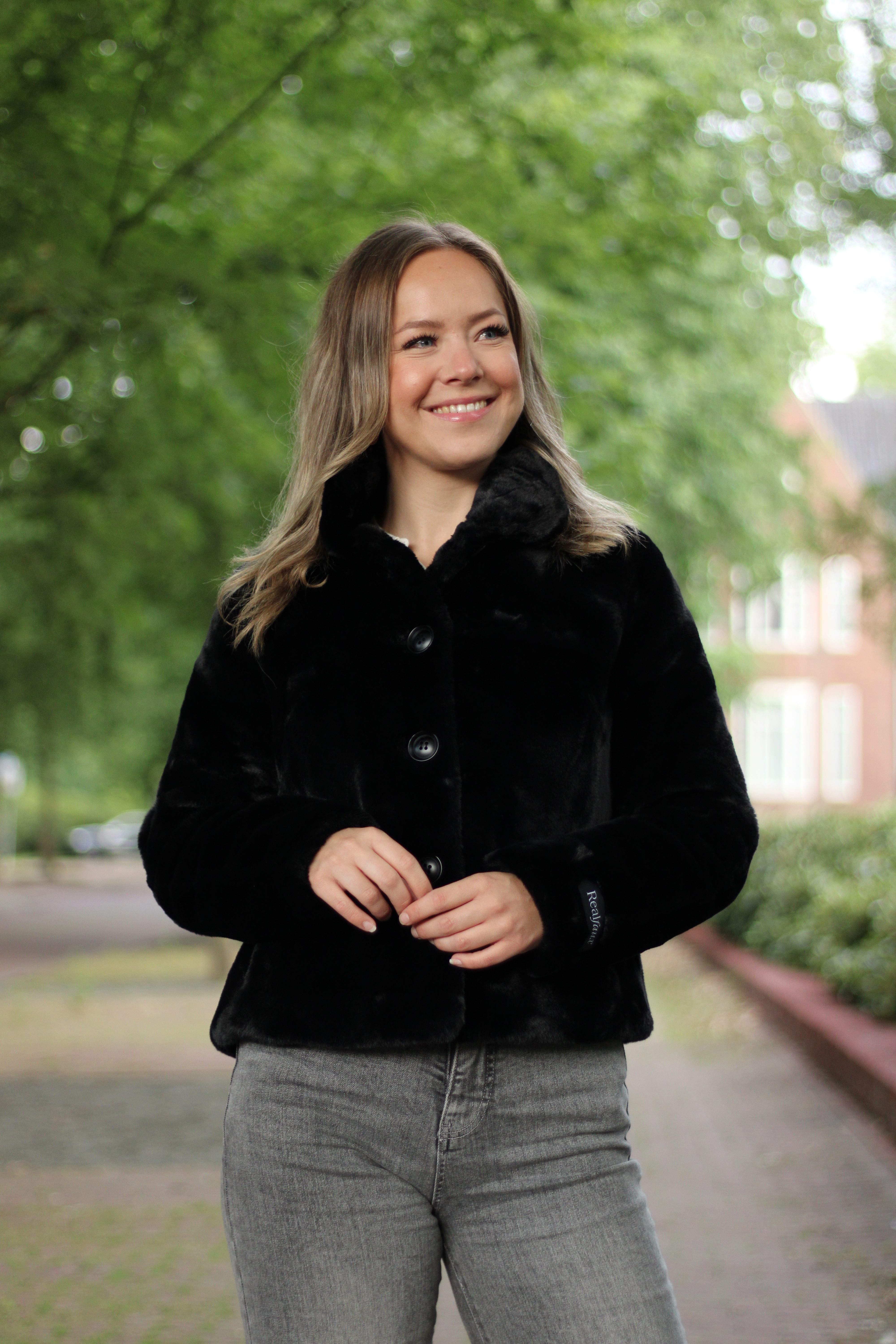 Rino & Pelle - Vie Single Breasted Fake Fur Jacket - Black