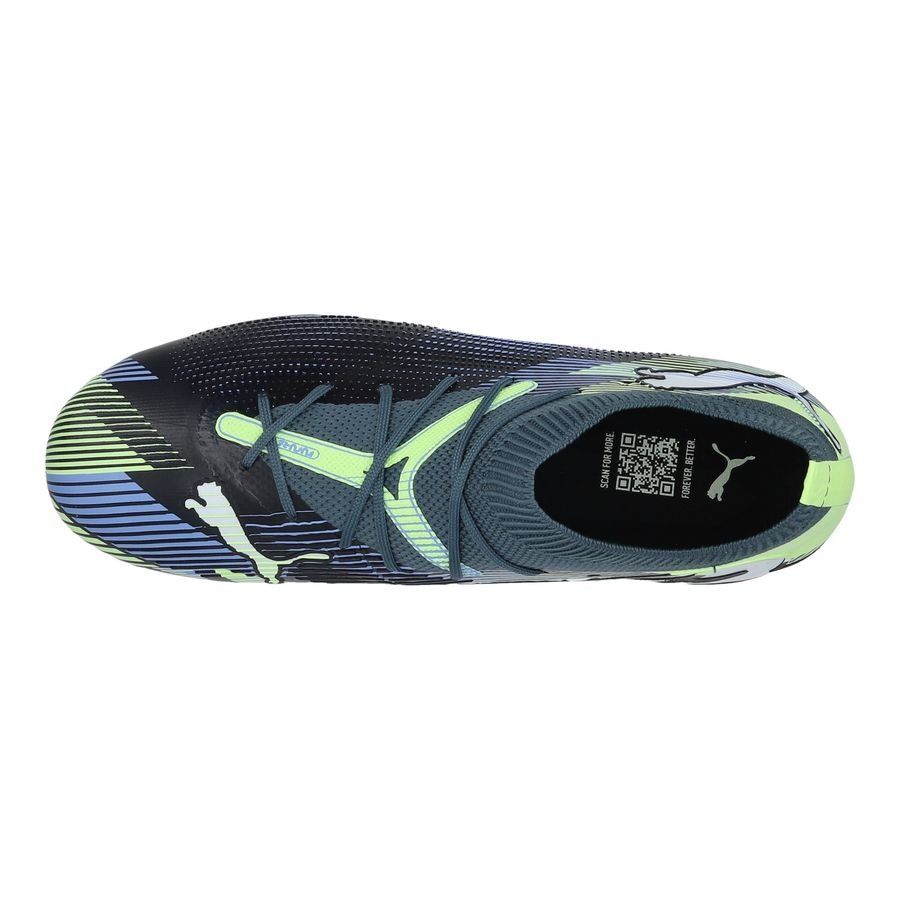 PUMA Future 7 Match FG/AG Lights Out - Gray Skies/Blanc/Fizzy Apple Enfant