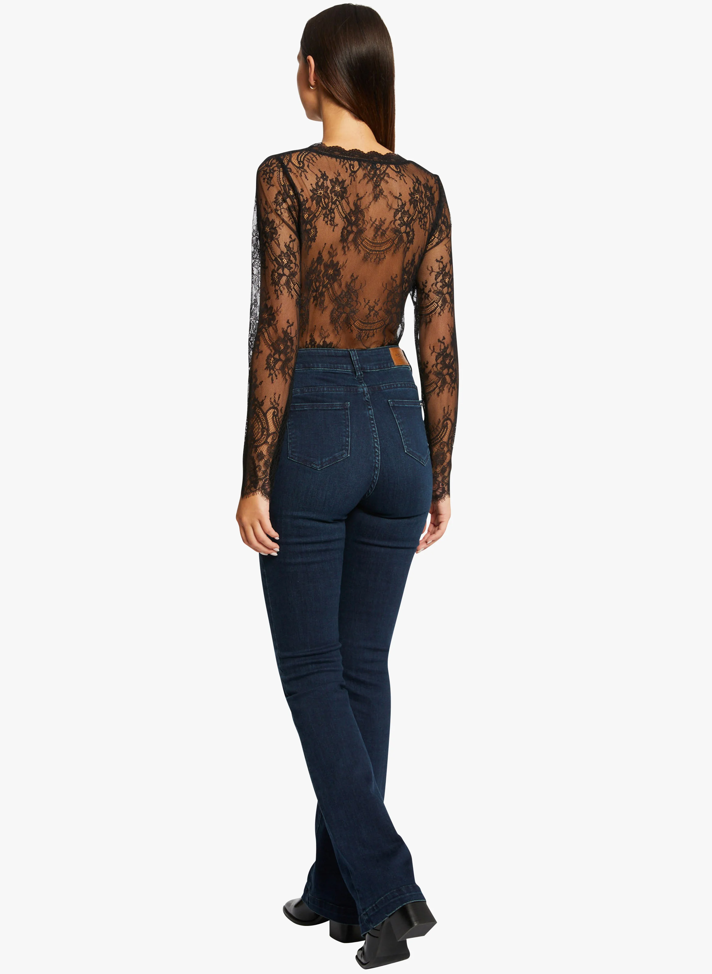 TAPA - Top col V en dentelle | Noir