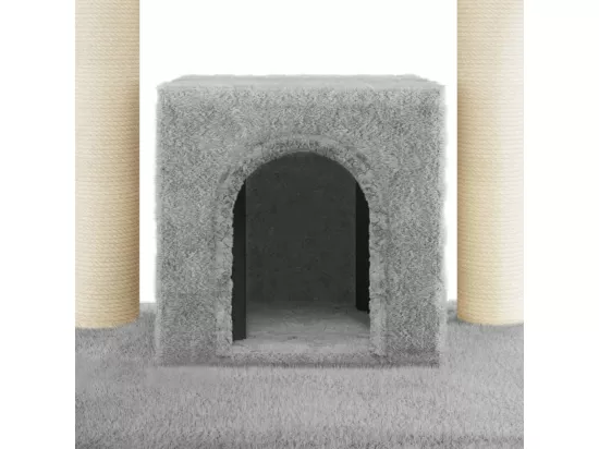 Arbre à chat avec griffoirs en sisal Gris clair 110 cm