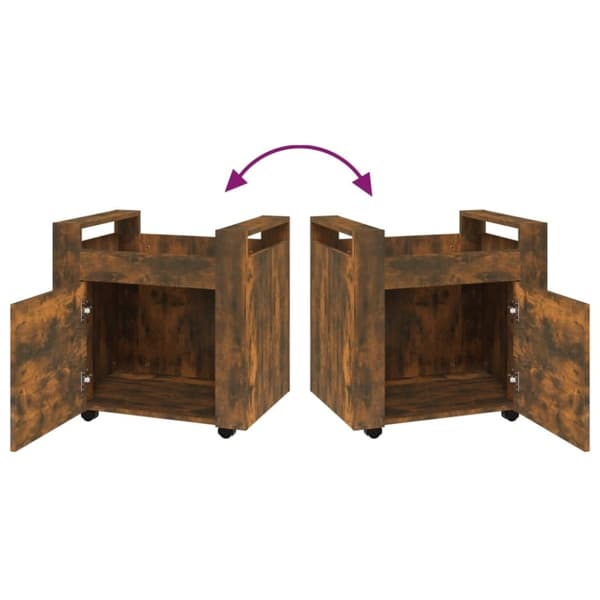 vidaXL Tralle til skrivebord røkt eik 60x45x60 cm konstruert tre