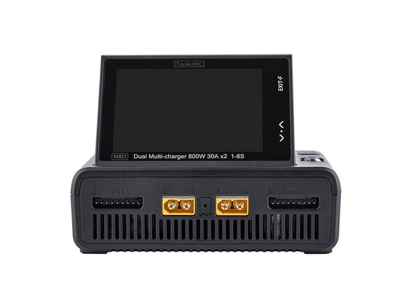 ToolkitRC Dual-Ladegerät M8D 1600W DC, 1-8S Leistungsstarkes Modellbau Ladegerät mit zwei Ausgängen