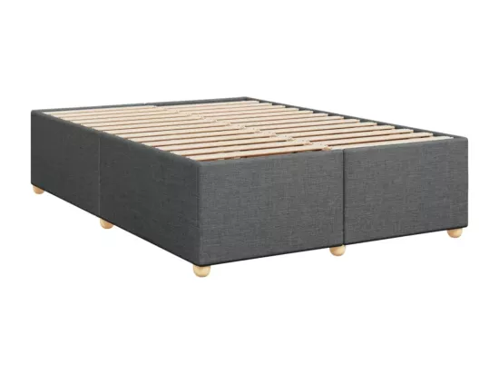 Sommier à lattes de lit avec matelas Gris foncé 160x200cm Tissu