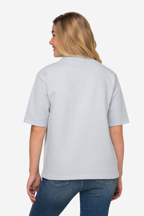 Sweatshirt, oversized, Ringel, Stehkragen, OEKO-TEX