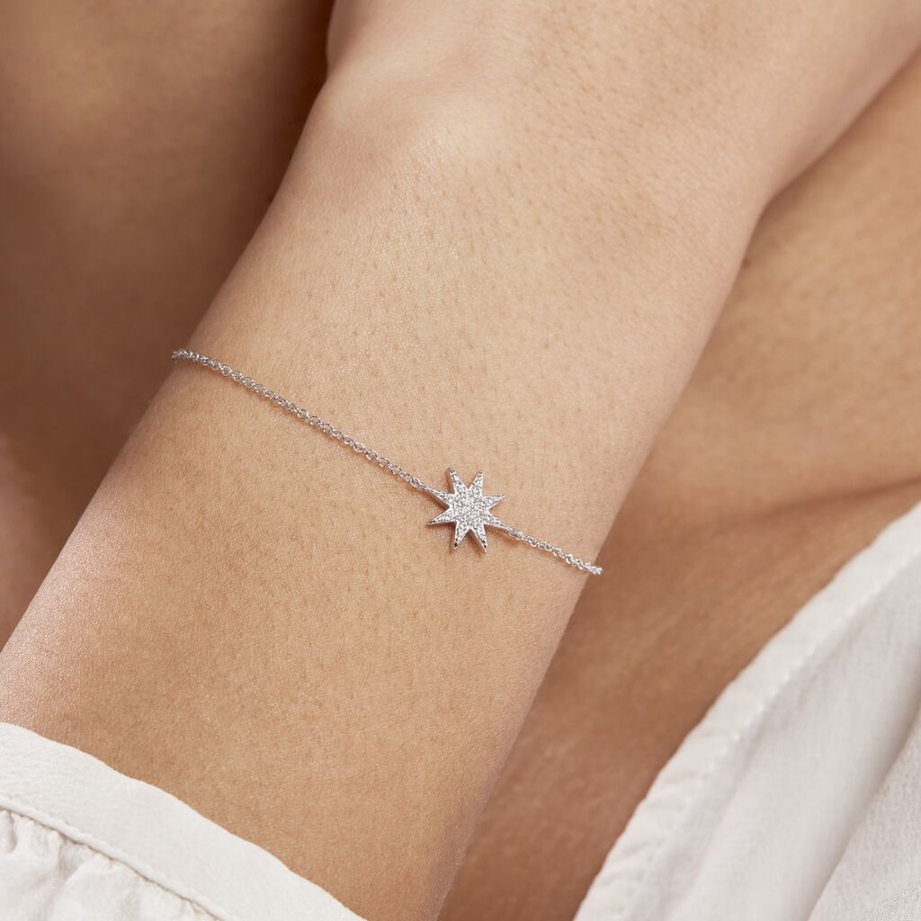 Bracelet Sarida Argent Blanc Oxyde De Zirconium