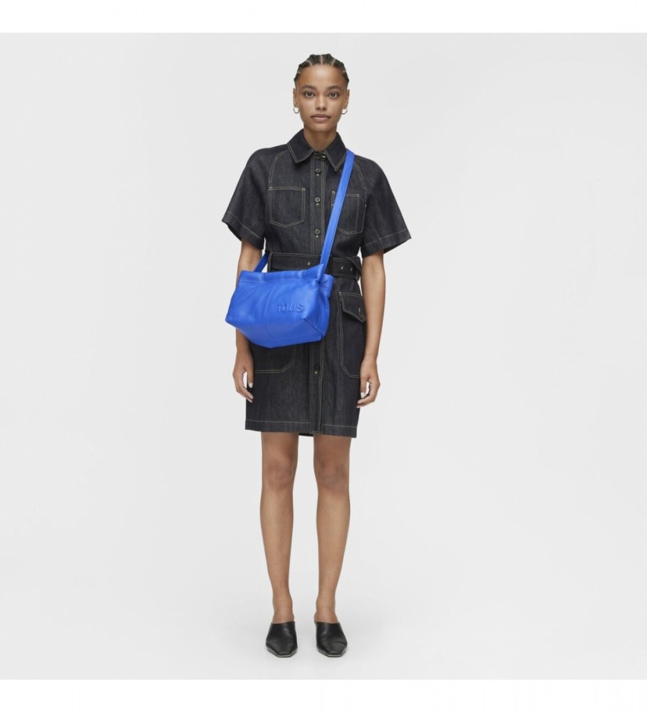 Bolsa de ombro Tous T Dolsa em couro azul elétrico