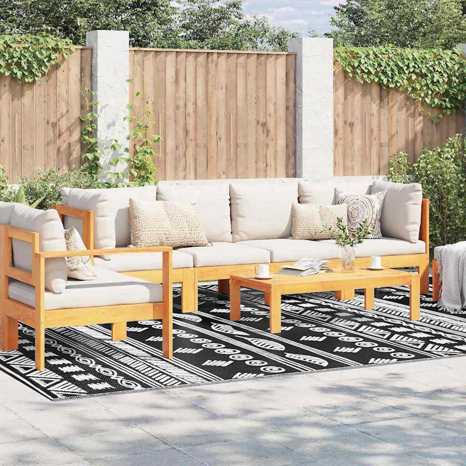 vidaXL ARAKIL Buitenkleed Zwart Patroon 300x400 cm PP