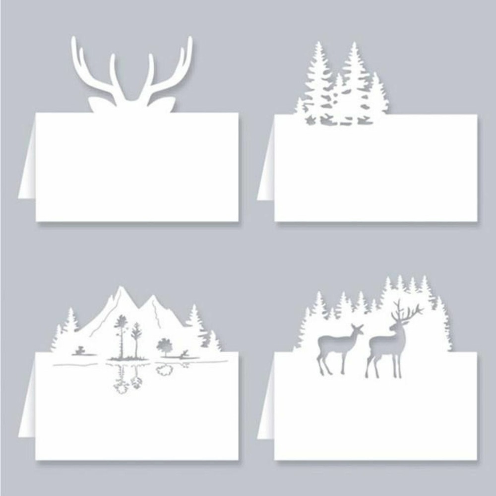 16 marque-places pour table de noël - forêt