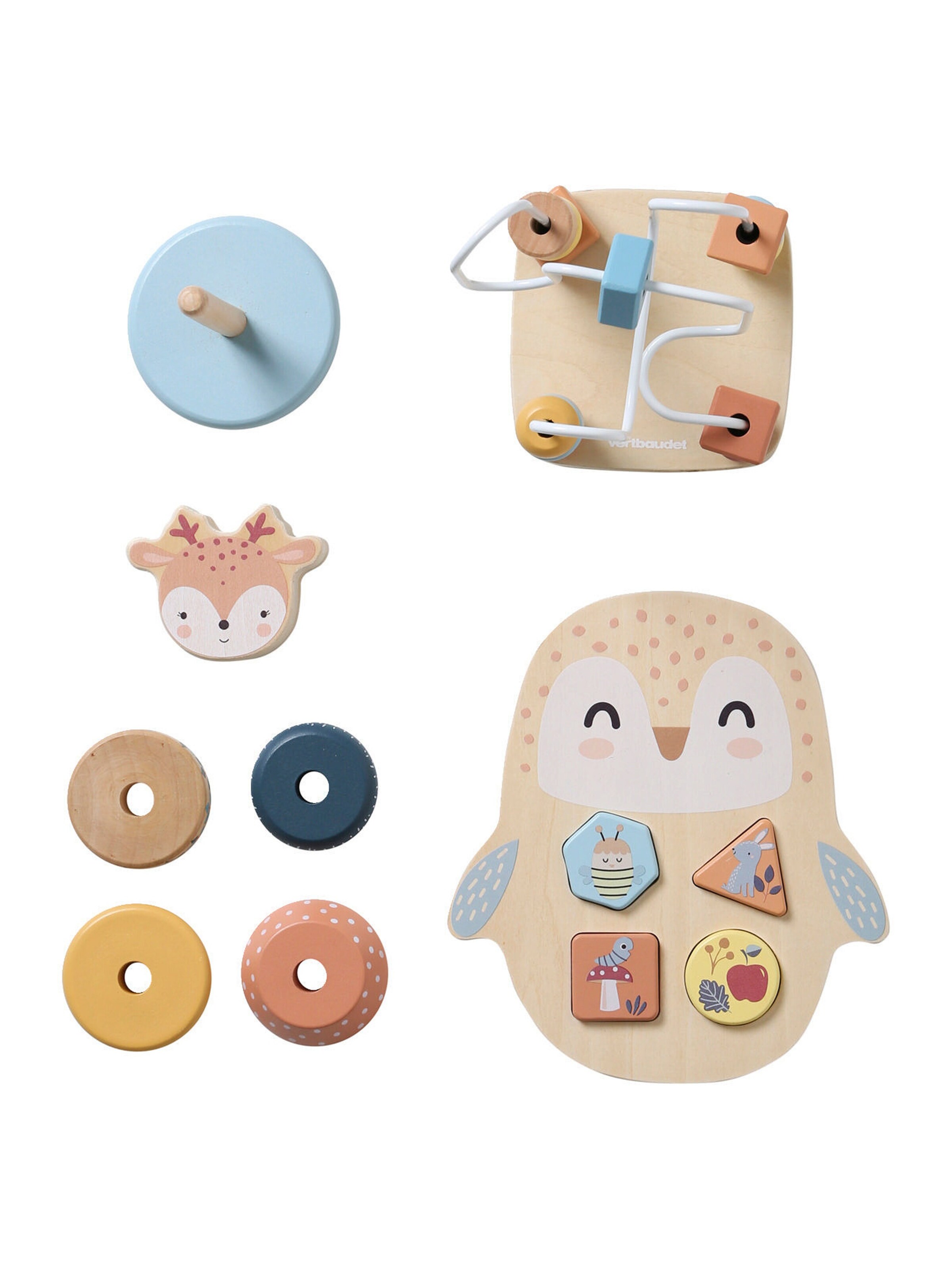 Vertbaudet Lernspielzeug-Set MÄRCHENWALD, Holz FSC® beige