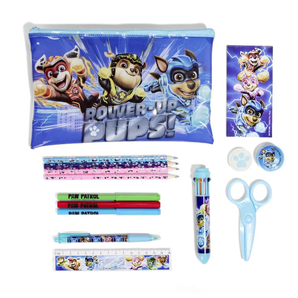 Trousse d'école avec 16 fournitures - 3 modèles