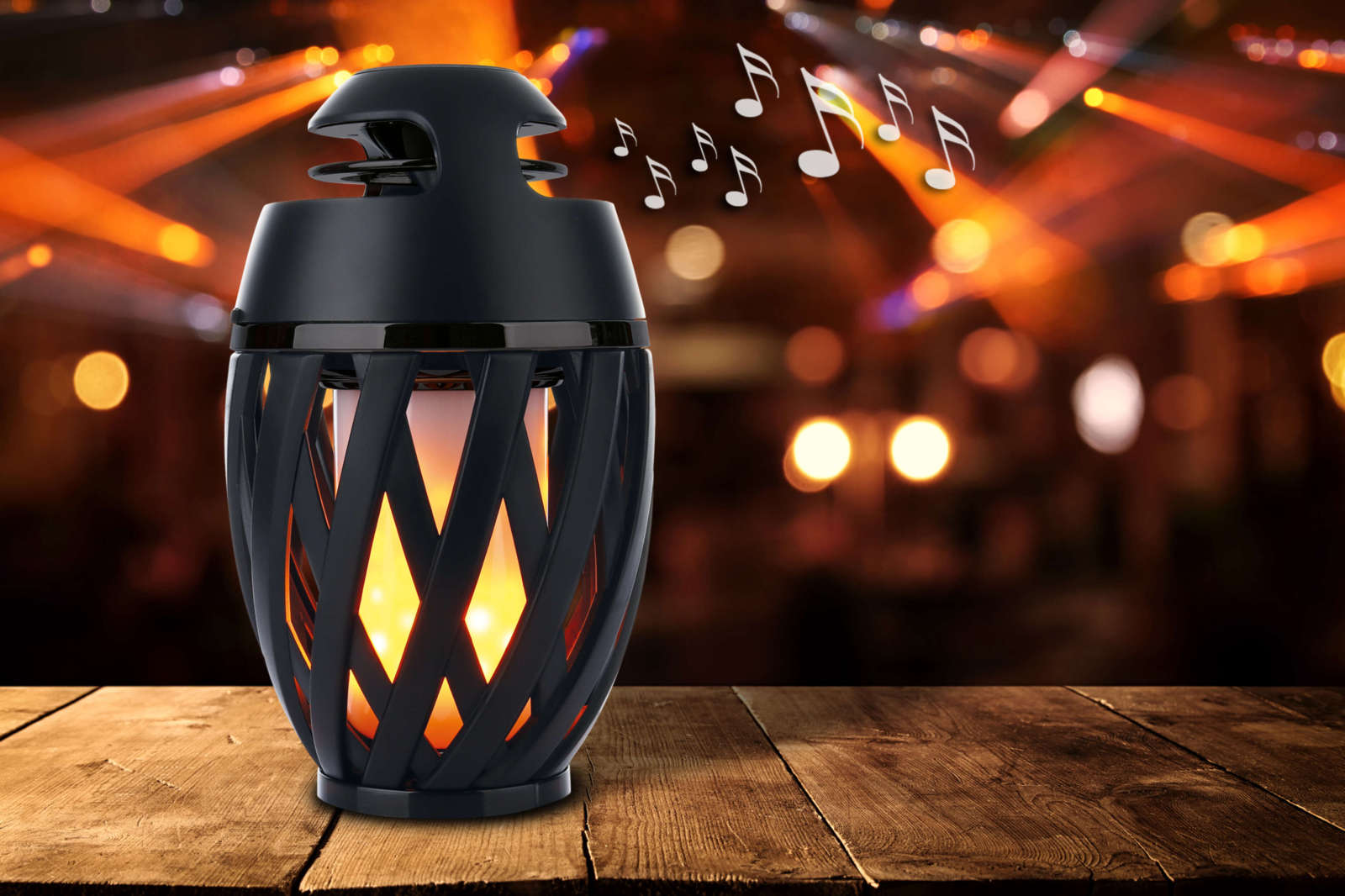 LED-Tischleuchte MUNA - schwarz - mit Bluetooth Speaker