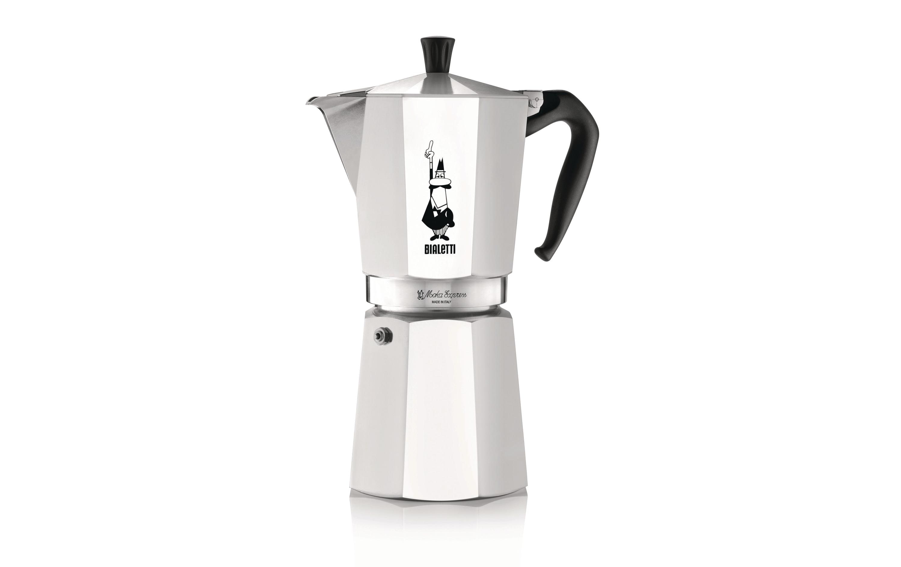 Espressokocher Moka Express 12 Tassen, SilberItalienische Espressokanne – ein Design-Klassiker