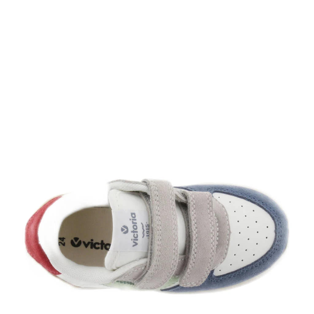 Victoria 1124116leren sneakers blauw/wit