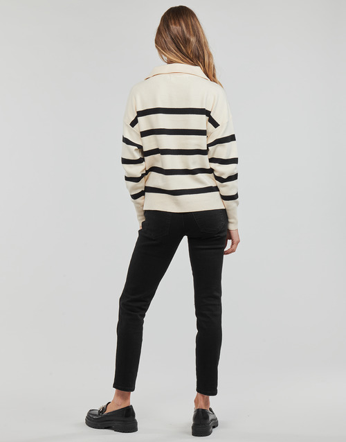 Vero Moda - VMSABA STRIPE LS HIGHNECK BLOUSE GA NOOS - Beige