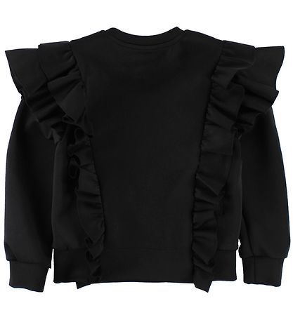 Fendi Kids Kinderbluse - Sort m. Rüschen/Goldkrone