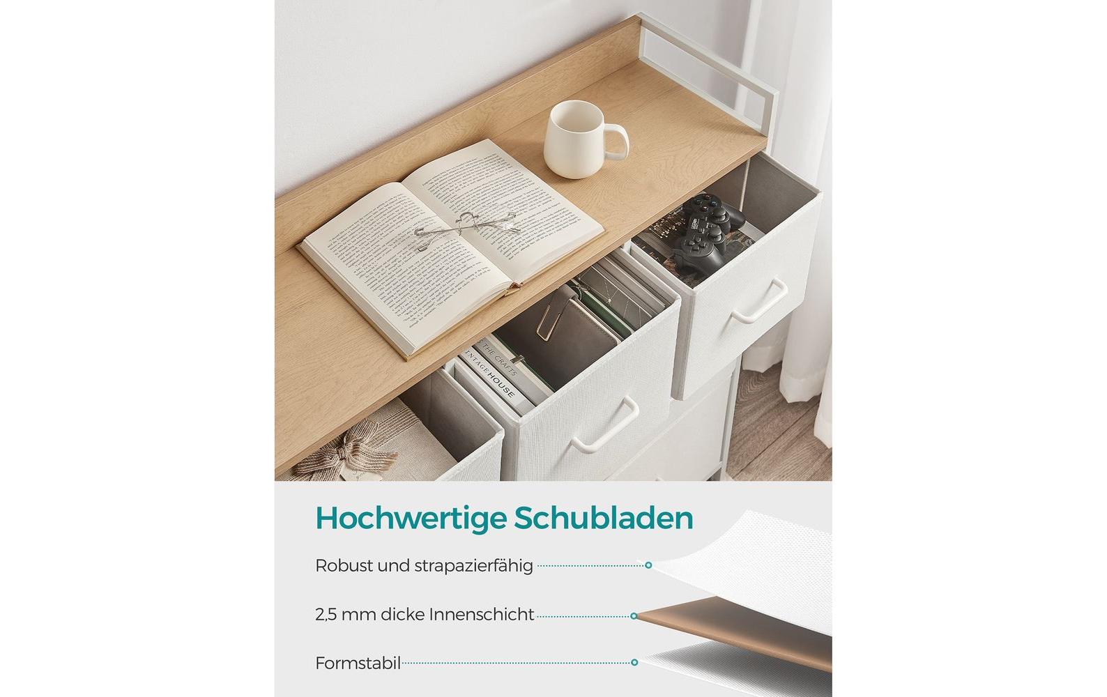 Kommode mit 7 Schubladen 98 x 85 cm, Weiss<br>Aufbewahrungsschrank
