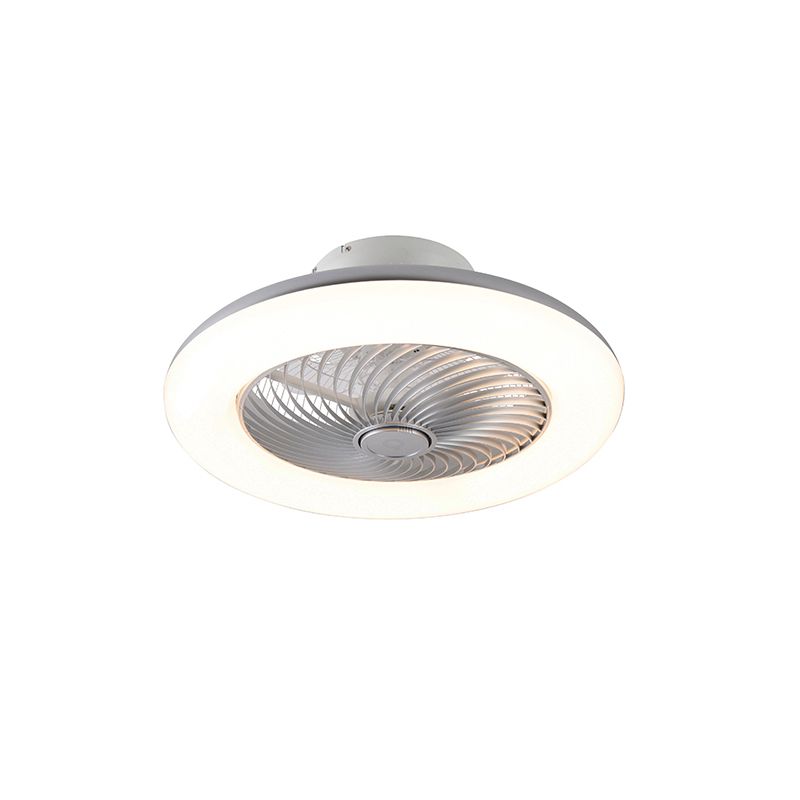 Plafondventilator zilver 55cm incl. LED dimbaar met afstandsbediening - Clima