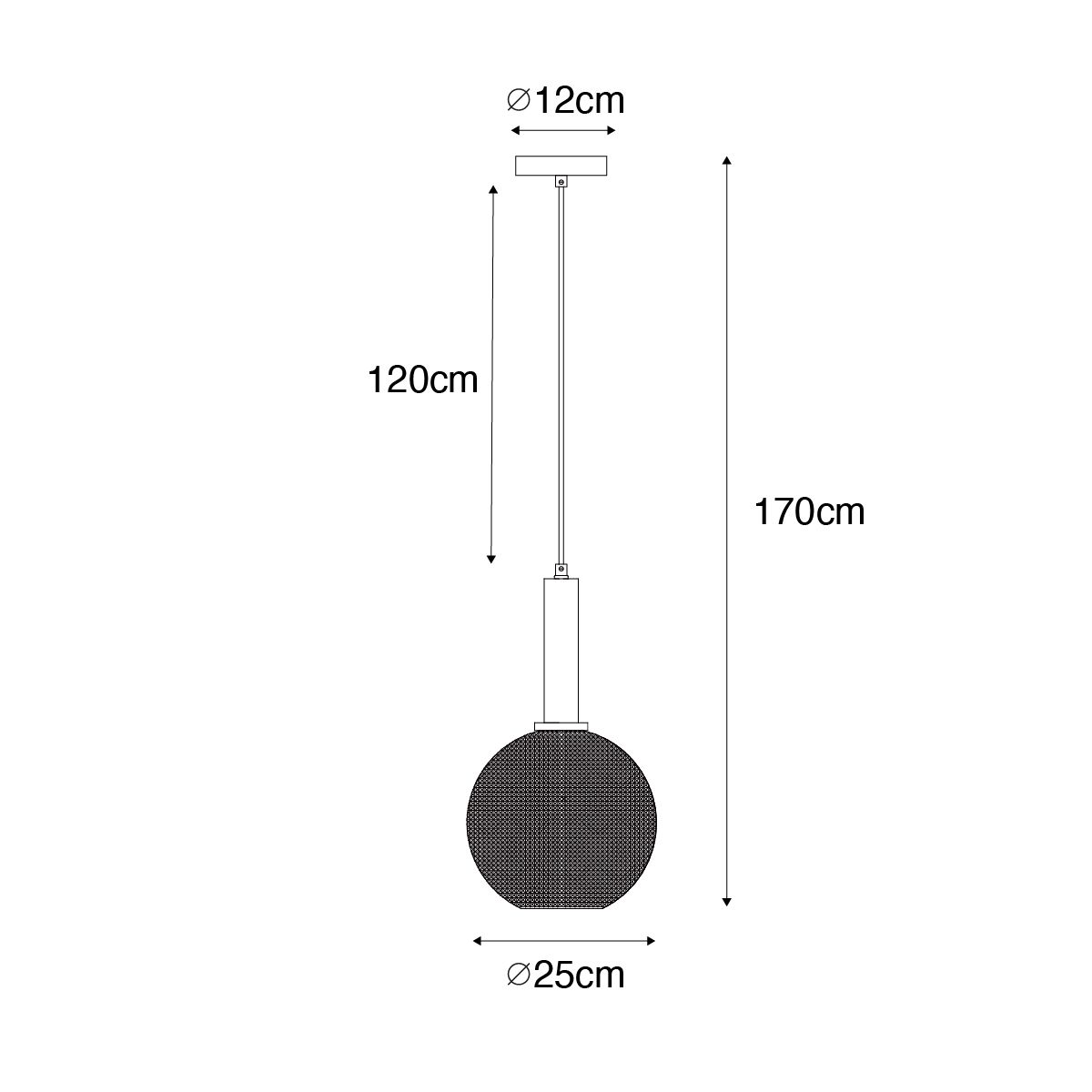 Design hanglamp zwart met smoke glas - Chico
