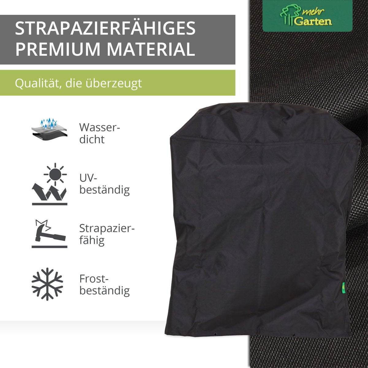 More Garden - Premium rechthoekige gasbarbecuehoes: 90(B) x 66(D) x 109(H) cm | Waterdichte en weerbestendige gasbarbecuehoes van Oxford 600D-stof | Afdekhoes voor barbecue | Zwart