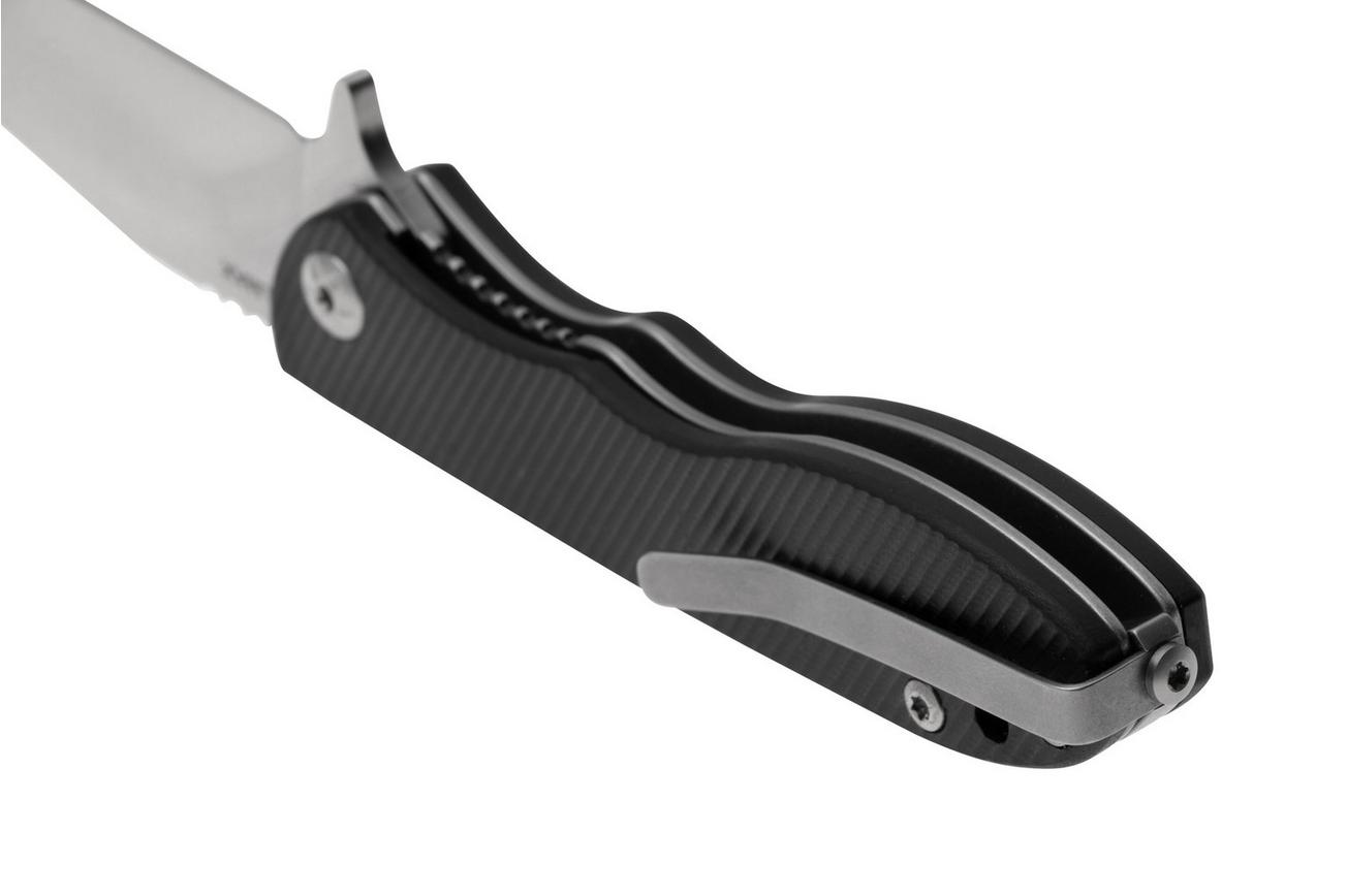 TOPS Knives Mini Scandi Folder MSF-B, Satin Elmax, Black G10, zakmes