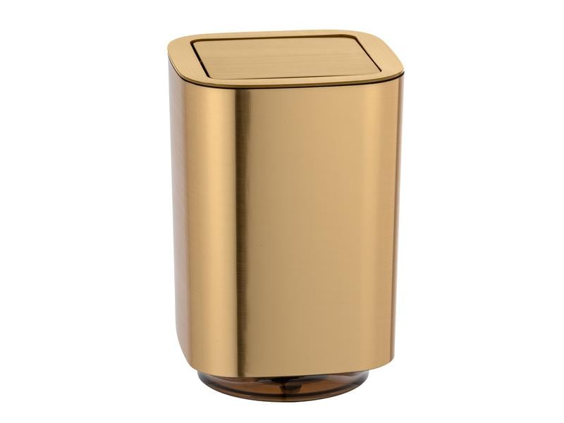 Wenko Kosmetikeimer Auron 5.5 l, Gold Schwingdeckeleimer