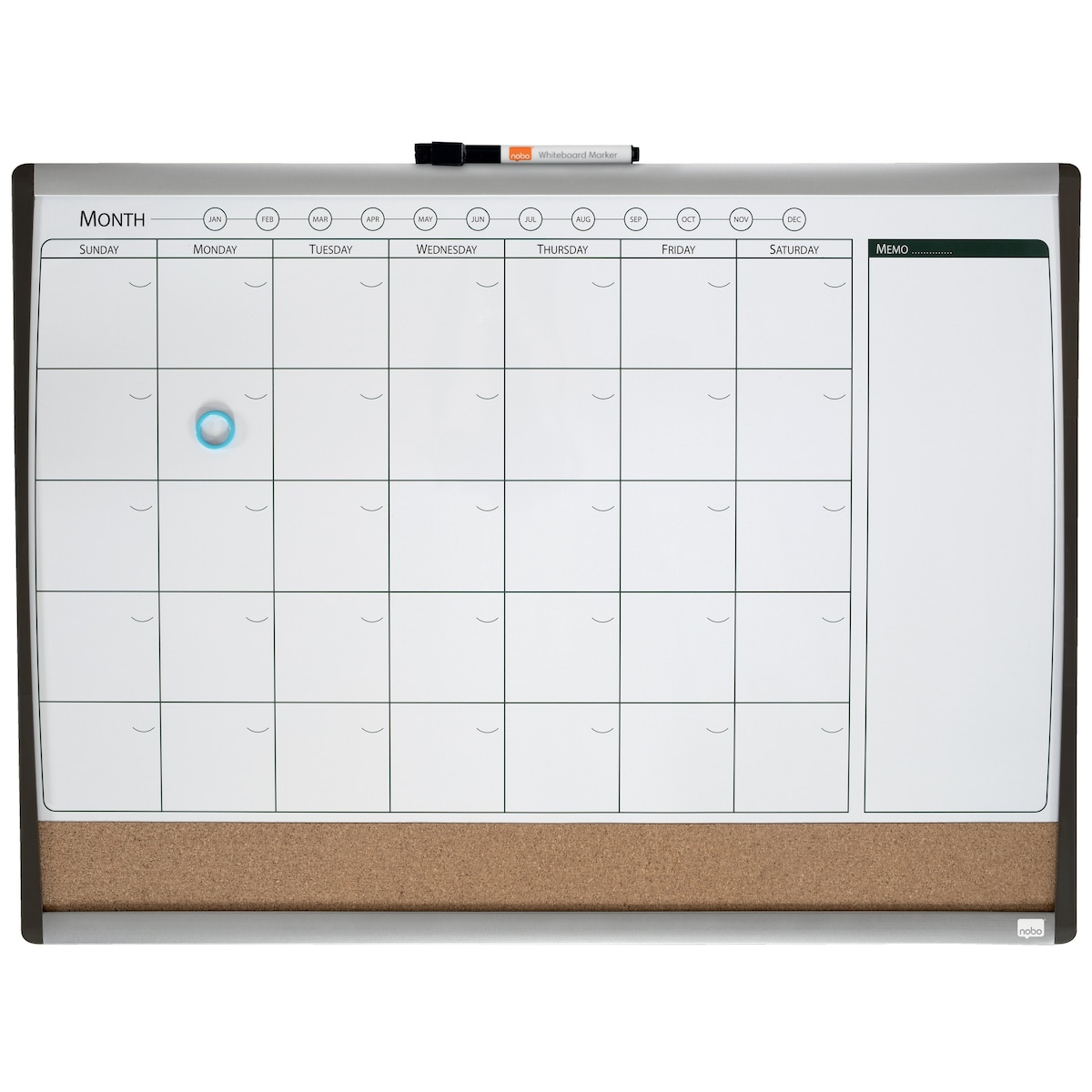 Nobo Mini magnetisk whiteboard planlegger med korktavle 58,5x43cm