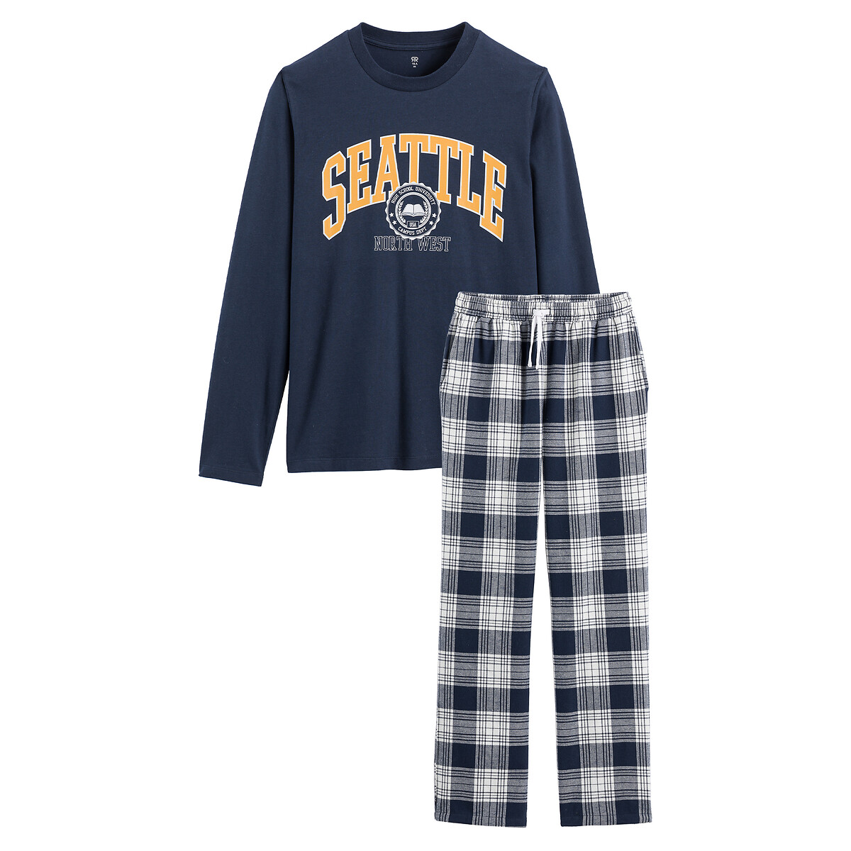 COLEÇÃO LA REDOUTE<br>Pijama, estampa Seattle e calça xadrez